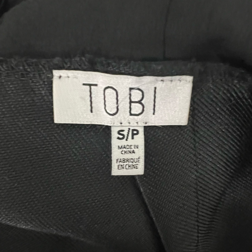 TOBI WOMENS SWEETHEART PEPLUM DEEP BACK CUT BLACK SHORTS ROMPER SIZE SMALL - Picture 9 of 10